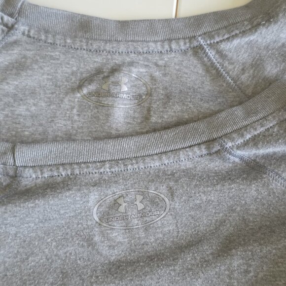 Under Armour T Shirt Women M Gray Lot of 2 Loose Fit HeatGear Ligthweight Active - Picture 12 of 14